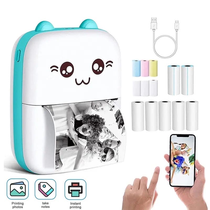 🖨️ Mini Portable Thermal Printer – Wireless Pocket Printer for Smartphones